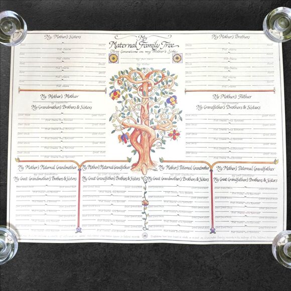 Vintage 1983 NARA Family Tree Posters Set 3 Unused Maternal Paternal Heavy Paper - Picture 3 of 10